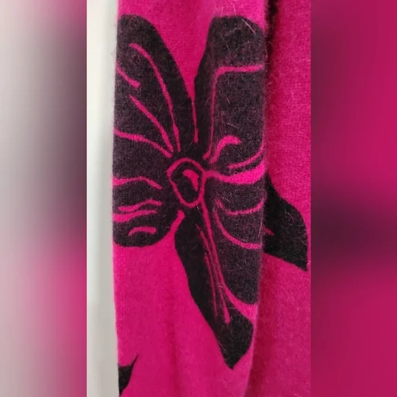 VINTAGE DANIEL CARON FLORAL LAMBS WOOL SWEATER DRESS - Picture 7 of 10